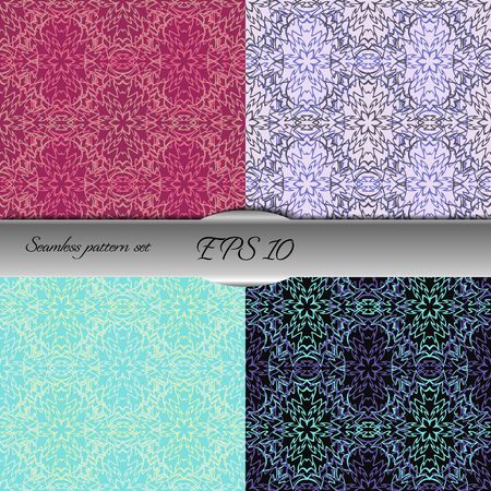 Elegant seamless pattern with floral and Mandala elements. Nice hand-drawn illustrationのイラスト素材