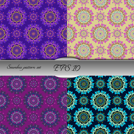 Elegant seamless pattern with floral and Mandala elements. Nice hand-drawn illustrationのイラスト素材