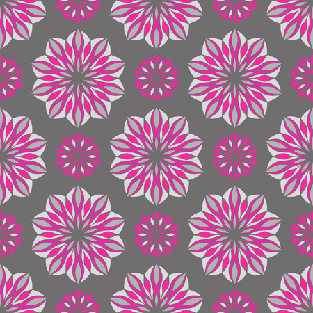 Elegant seamless pattern with floral and Mandala elements. Nice hand-drawn illustrationのイラスト素材