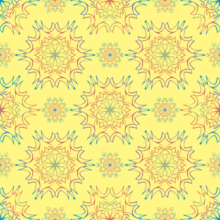 Elegant seamless pattern with floral and Mandala elements. Nice hand-drawn illustrationのイラスト素材
