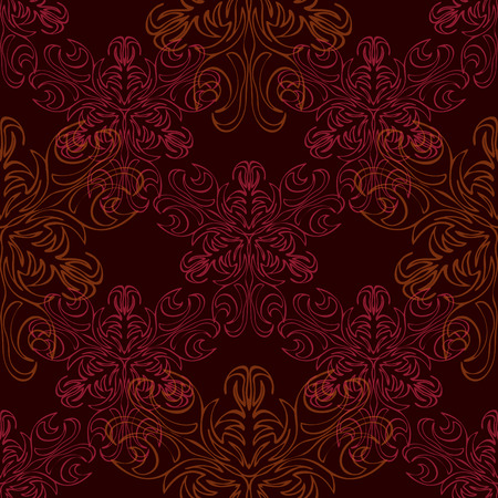 Elegant seamless pattern with floral and Mandala elements. Nice hand-drawn illustrationのイラスト素材