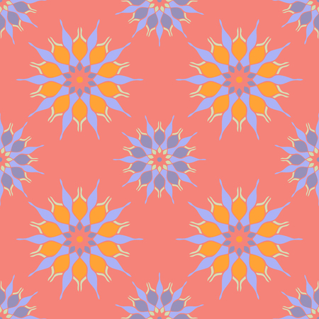Elegant seamless pattern with floral and Mandala elements. Nice hand-drawn vector illustrationのイラスト素材