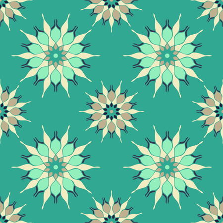 Elegant seamless pattern with floral and Mandala elements. Nice hand-drawn vector illustrationのイラスト素材