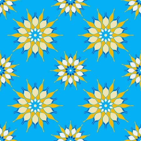 Elegant seamless pattern with floral and Mandala elements. Nice hand-drawn vector illustrationのイラスト素材