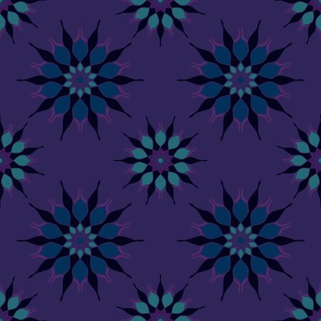 Elegant seamless pattern with floral and Mandala elements. Nice hand-drawn vector illustrationのイラスト素材