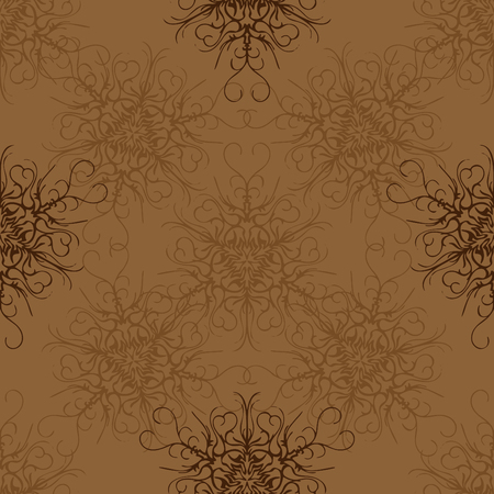 Elegant seamless pattern with floral and Mandala elements. Nice hand-drawn vector illustrationのイラスト素材