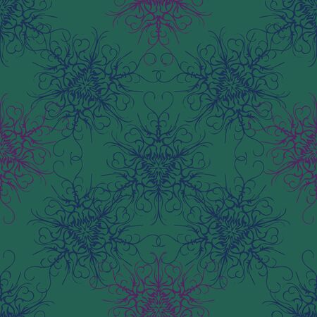 Elegant seamless pattern with floral and Mandala elements. Nice hand-drawn vector illustrationのイラスト素材