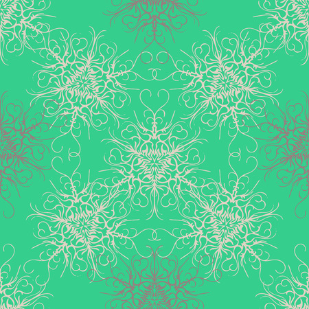 Elegant seamless pattern with floral and Mandala elements. Nice hand-drawn vector illustrationのイラスト素材