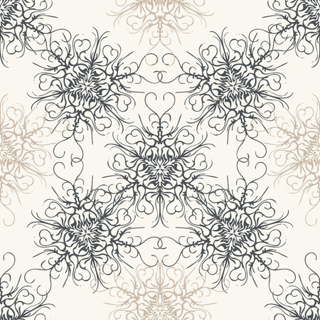 Elegant seamless pattern with floral and Mandala elements. Nice hand-drawn vector illustrationのイラスト素材