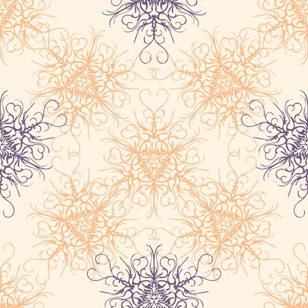 Elegant seamless pattern with floral and Mandala elements. Nice hand-drawn vector illustrationのイラスト素材