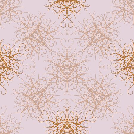 Elegant seamless pattern with floral and Mandala elements. Nice hand-drawn vector illustrationのイラスト素材