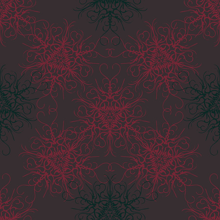 Elegant seamless pattern with floral and Mandala elements. Nice hand-drawn vector illustrationのイラスト素材