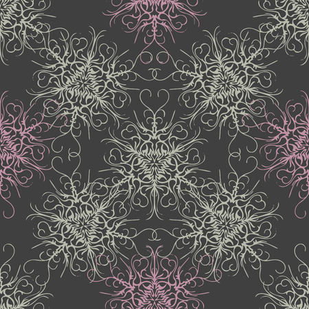 Elegant seamless pattern with floral and Mandala elements. Nice hand-drawn vector illustrationのイラスト素材