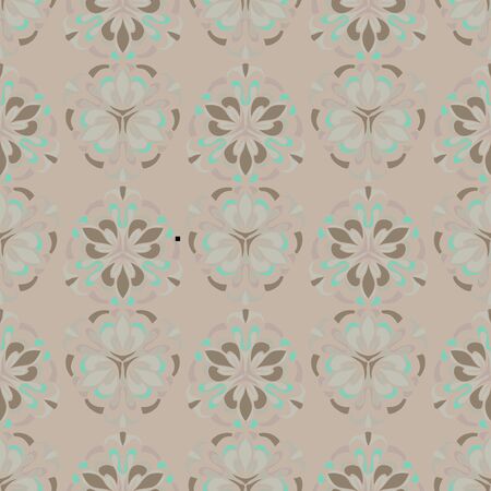 Elegant seamless pattern with floral and Mandala elements. Nice hand-drawn vector illustrationのイラスト素材