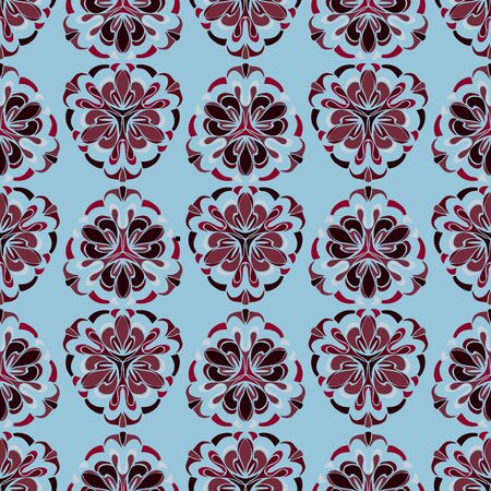 Elegant seamless pattern with floral and Mandala elements. Nice hand-drawn vector illustrationのイラスト素材