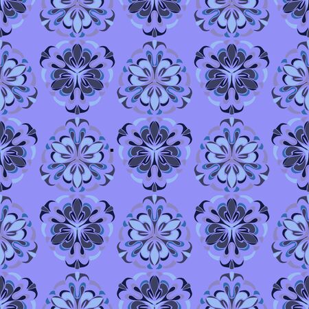 Elegant seamless pattern with floral and Mandala elements. Nice hand-drawn vector illustrationのイラスト素材