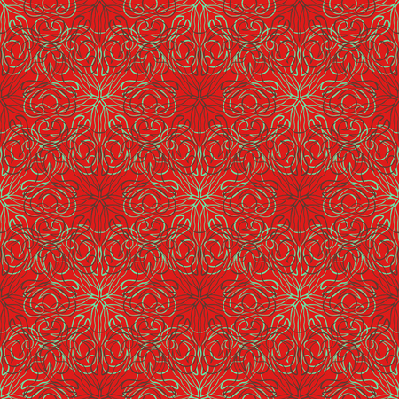 Elegant seamless pattern with floral and Mandala elements. Nice hand-drawn vector illustrationのイラスト素材