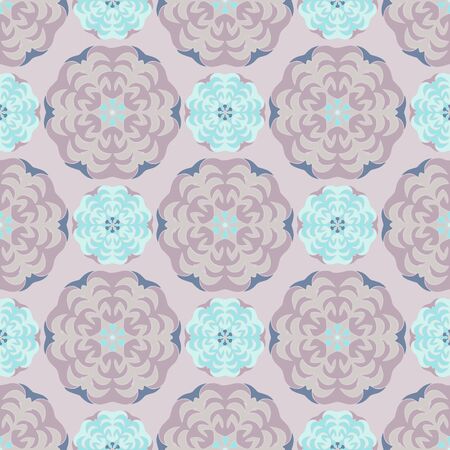Elegant seamless pattern with floral and Mandala elements. Nice hand-drawn vector illustrationのイラスト素材
