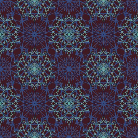 Elegant seamless pattern with floral and Mandala elements. Nice hand-drawn vector illustrationのイラスト素材