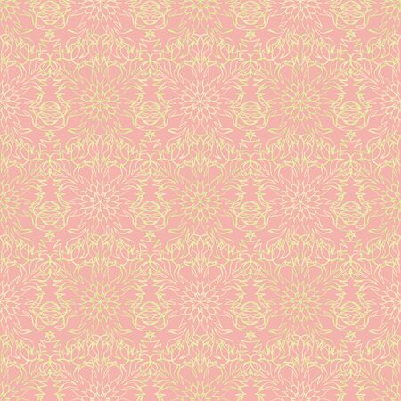 Elegant seamless pattern with floral and Mandala elements. Nice hand-drawn vector illustrationのイラスト素材