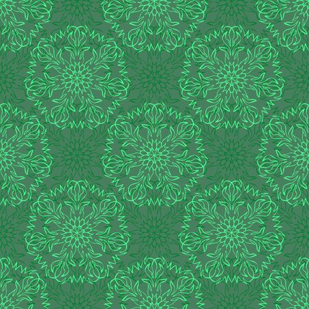 Elegant seamless pattern with floral and Mandala elements. Nice hand-drawn vector illustrationのイラスト素材