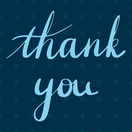 Blue lettring thank you with dots on the background. Vector graphic designのイラスト素材