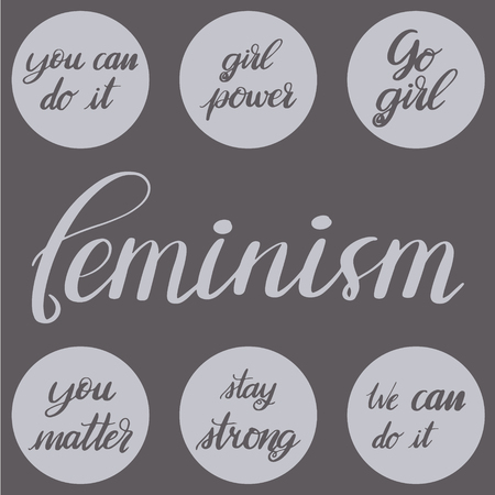 Set of feminism lettering.のイラスト素材