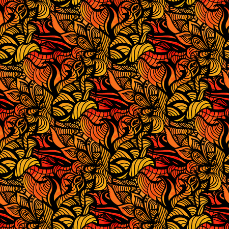 Hand drawn seamless doodle colorful background pattern. Nice vector graphic illustration EPS 8のイラスト素材