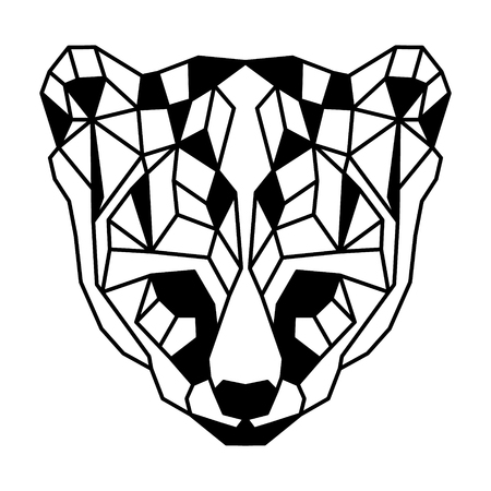 Low polygonal portrait of an ocelot. Nice vector graphic illustration.のイラスト素材