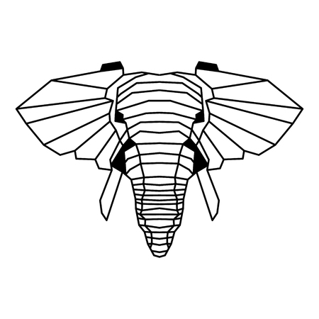 Low polygonal portrait of an elephant. Nice vector graphic illustration.のイラスト素材