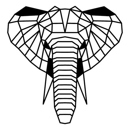 Low polygonal portrait of an elephant. Nice vector graphic illustration.のイラスト素材