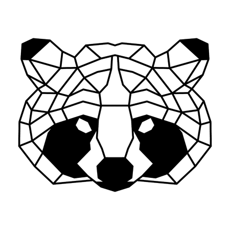 Low polygonal portrait of a raccoon. Nice vector graphic illustration.のイラスト素材