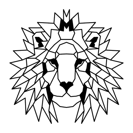 Low polygonal portrait of a lion. Nice vector graphic illustration.のイラスト素材