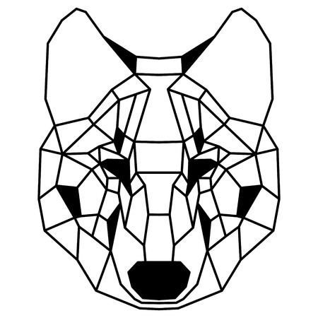 Low polygonal portrait of a wolf. Nice vector graphic illustration.のイラスト素材