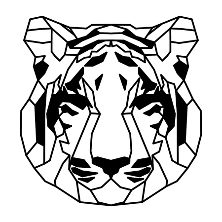 Low polygonal portrait of a tiger. Nice vector graphic illustration.のイラスト素材