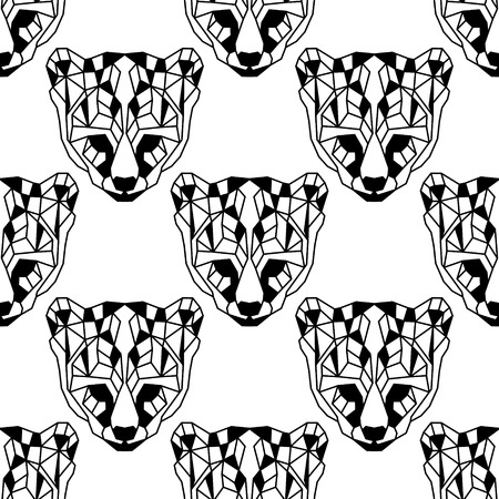 Low polygonal ocelots seamless pattern. Nice vector graphic illustration.のイラスト素材
