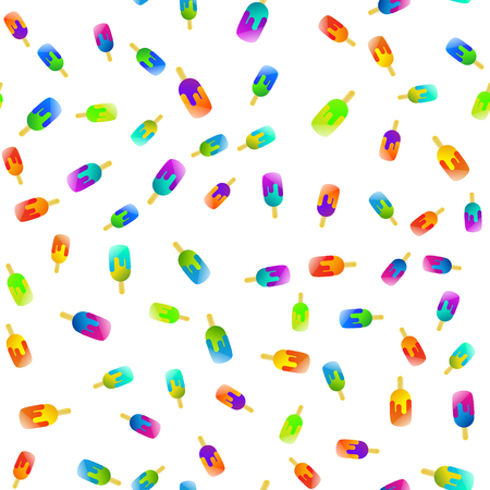 Seamless ice cream pattern colorful background. Nice and beautiful vector illustrationのイラスト素材