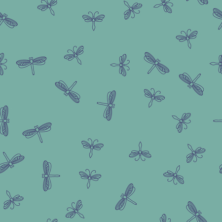 Seamless summer insects pattern background. Nice and beautiful vector graphic illustrationのイラスト素材