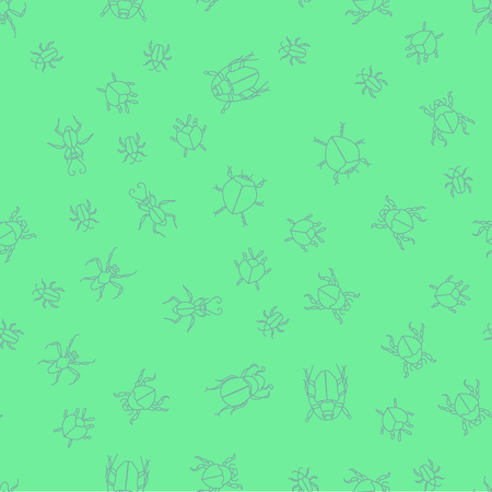 Seamless summer insects pattern background. Nice and beautiful vector graphic illustrationのイラスト素材