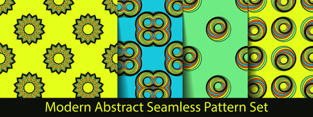 Set of modern seamless pattern backgrounds. Nice and beautiful vector grafic illustrationのイラスト素材