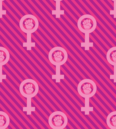 Seamless pink feminist pattern background. Venus mirror. Nice and beautiful vector grapgic illustrationのイラスト素材