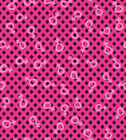 Seamless pink feminist pattern background. Venus mirror. Nice and beautiful vector grapgic illustrationのイラスト素材