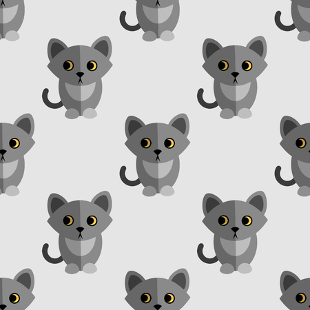 Halloween seamless pattern with cute cats. Nice and beautiful vector graphic illustrationのイラスト素材