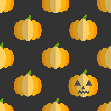 Halloween seamless pattern with pumpkins. Nice and beautiful vector graphic illustrationのイラスト素材