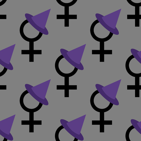 Feminist halloween seamless pattern background. Nice and beautiful vector graphic illustrationのイラスト素材