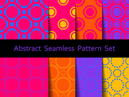 Abstract seamless colorful pattern set. Nice and beautiful modern vector graphic illustrationのイラスト素材