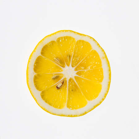 lemon slice, isolated on a white backgroundの写真素材