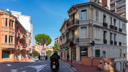 View from a moving car on the streets of Monte Carlo, Principality of Monaco February 26, 2025.の写真素材