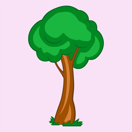 green tree, vector illustrationのイラスト素材