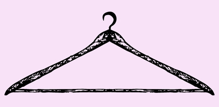 coat hanger, doodle style, sketch illustrationのイラスト素材